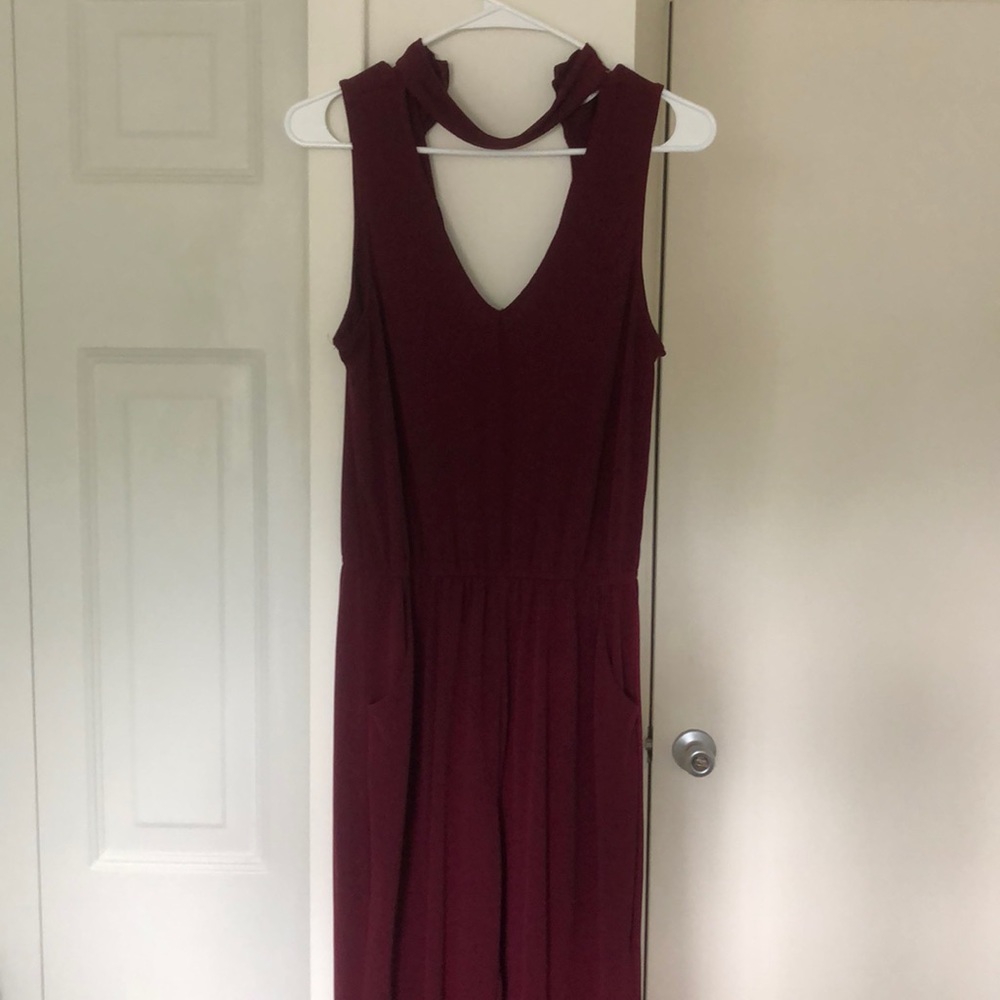 Romper with neckline and pockets